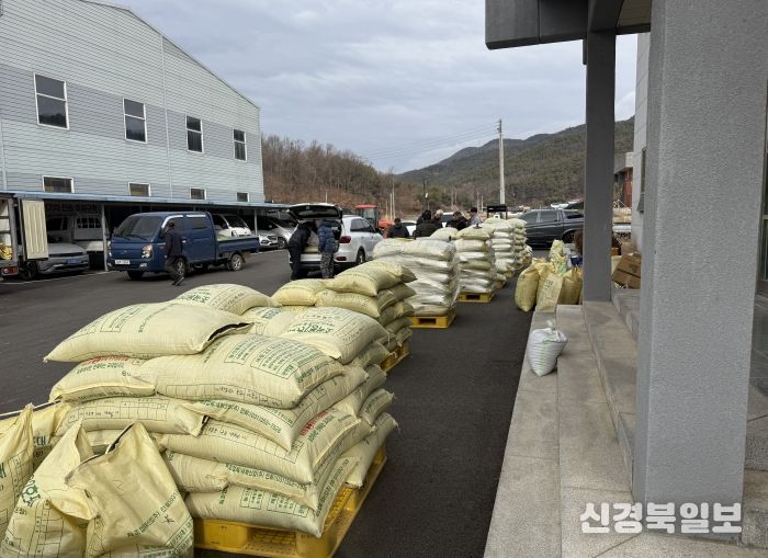 군위군-황남빵 팥 계약재배 물량 25톤 수매(팥 수매 현장)