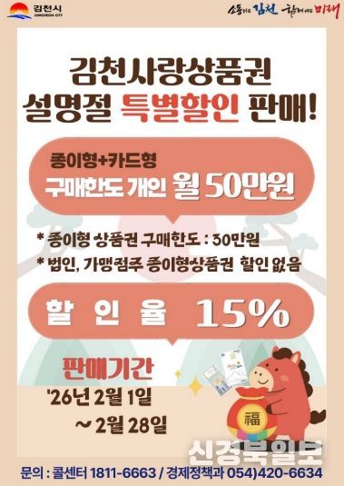설 앞둔 김천시, 지역화폐 특판으로 소비 온기 앞당긴다-경제정책과(카드뉴스)