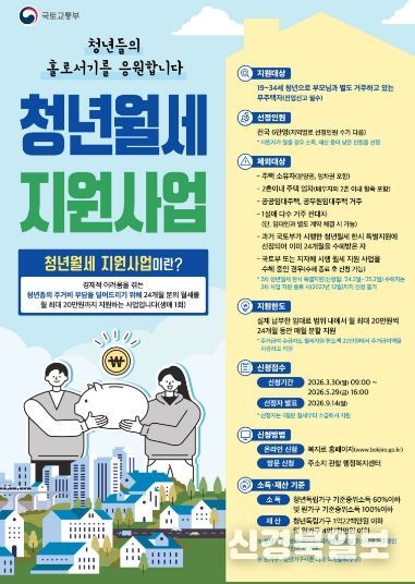 국토부 청년월세 지원사업 포스터